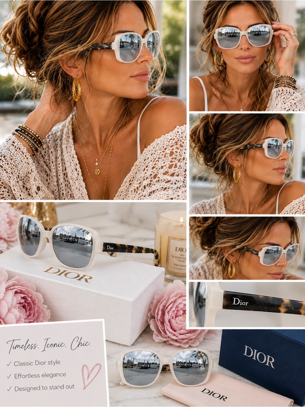 Christian Dior Sunglasses DiorOnde2 X61DC White Tort NWT - Picture 10 of 10